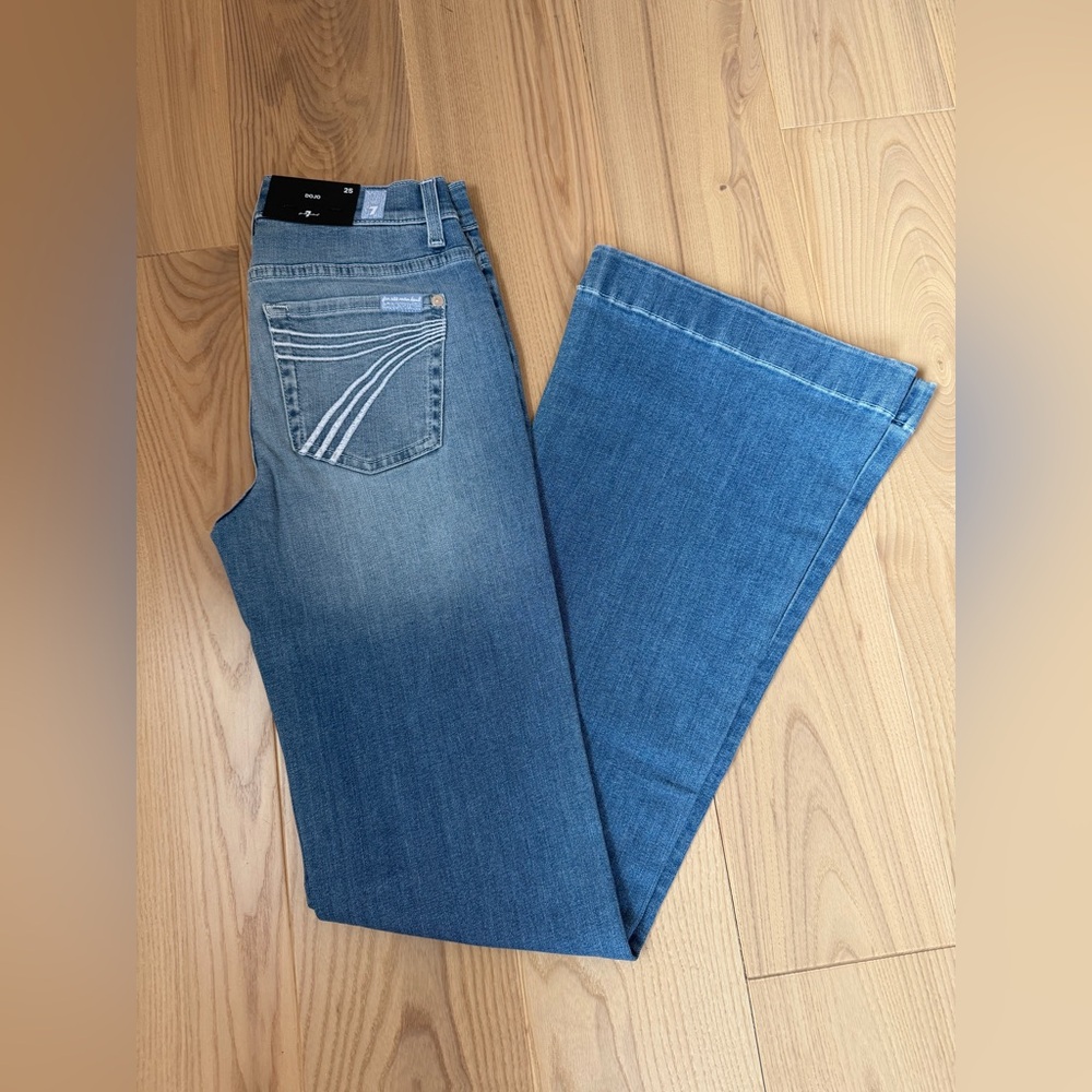 7 For All Mankind Dojo Original Jeans Women's Flare Leg Trouser NWT Size 25